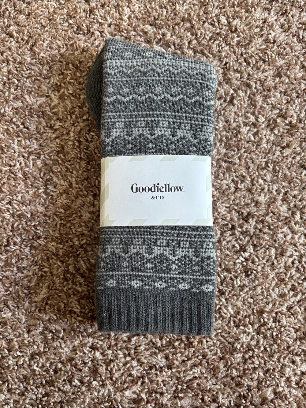 Goodfellow & Co Gray Fair Isle Crew Socks